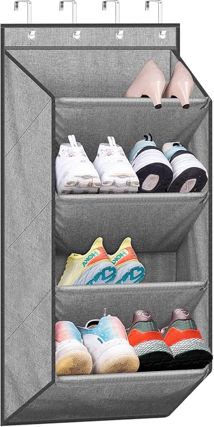 Environmentally Friendly SLEEPING LAMB Over the Door Shoe Organizer for Closet Short Hanging Shoe Rack with Large Deep Pockets Narrow Door Sneaker Storage for Boots in RV Dorm GreyAbout ThisOverview Flexible