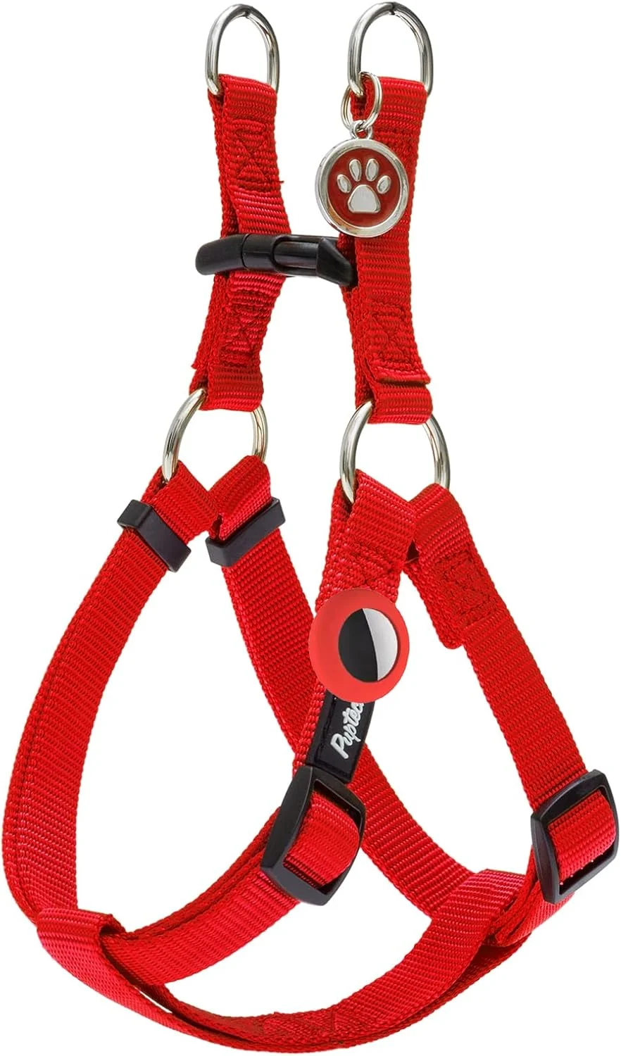 Certified PUPTECK No Pull Dog Harness Soft Adjustable Basic Nylon Step in Puppy Vest Outdoor Walking with ID Tag and A-ir Tag Case Red S Expertly Made