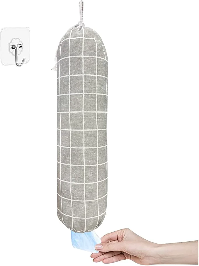 Pure SYIPO Plastic Bag Holder Wall Mount Organizer Shopping Bags Carrier Washable Large Grocery Storage Dispenser for Home Kitchen Travelling Adjustment with Drawstring Check Gray About ThisOverview Premium Material