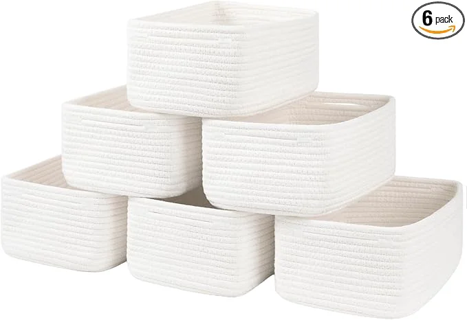 Stylish 6 Pack Storage Baskets for Shelves Small Baskets for Shelves Cute Decorative Storage Bins Organizer Basket for Gifts Empty 11.8”Lx7.8”Wx4.7”H-WhiteAbout ThisOverview High-Performance