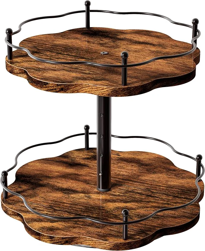World-Class 2 Tier Lazy Susan Organizer for Cabinet 11.8 Inch Height Adjustable Spice Rack Turntable Rotating Lazy Susan for Table Top Kitchen Countertop Dining Table 11.8Inch10.6Inch2 Tier About ThisOverview Superior