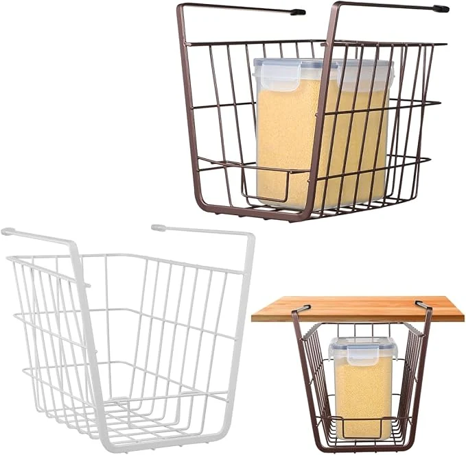 Consistent PRETYZOOM 2 Pack Under Shelf Basket Under Cabinet Hanging Metal Wire Storage Basket Space-Saving Storage Solution for Kitchen Bathroom Bookshelf Office Desk 10×6.5×8 inch About ThisOverview High-Grade