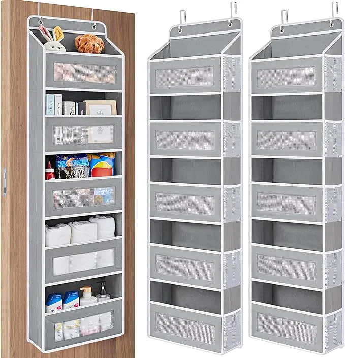 Healthy JARLINK 2 Pack Over the Door Organizer Storage 5 Shelf Hanging Door Organizer with 5 Large Capacity Pockets Anti Tilt 44 lb Load Behind Door Storage for Bedroom Bathroom Pantry Nursery Grey About ThisOverview Recyclable