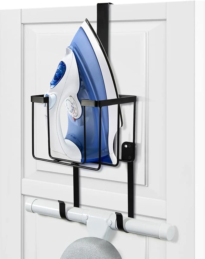 Advanced ORLESS Over The Door Wall Mount Ironing Board Hanger Laundry Room Iron and Ironing Caddy Board Storage Holder BlackAbout ThisOverview Functional