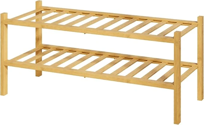 Responsible Kitsure Bamboo Wooden Shoe Rack for Closet – Stackable Shoe Organizer with Modular Structure Space-Saving Shoe Shelf for Entryway Living Room Bedroom 26.8 Wide – 2 Tiers NaturalAbout ThisOverview Eco-Friendly