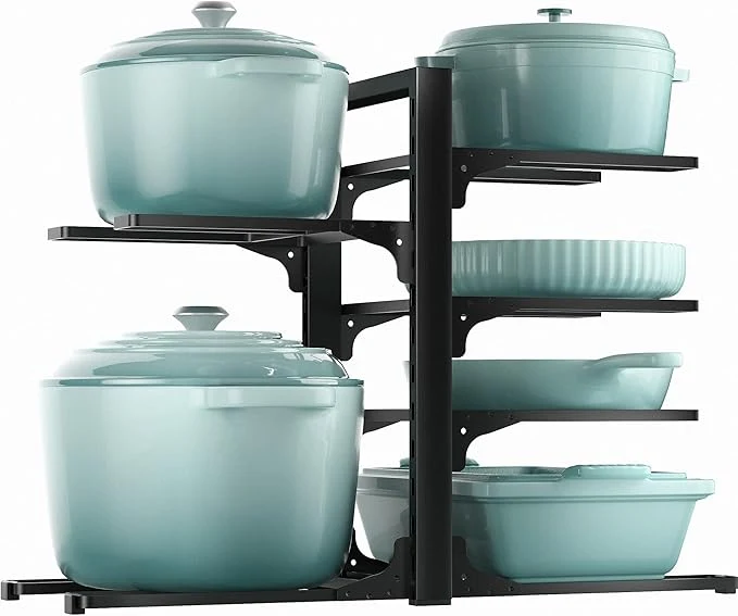 Practical ORDORA 6-Tier Pots and Pans Organizer under Cabinet Kitchen Cabinet Organizers and Storage Heavy Duty Pots and Pan Storage Rack Organizer inside Cabinet Adjustable Pot RackAbout ThisOverview Durable