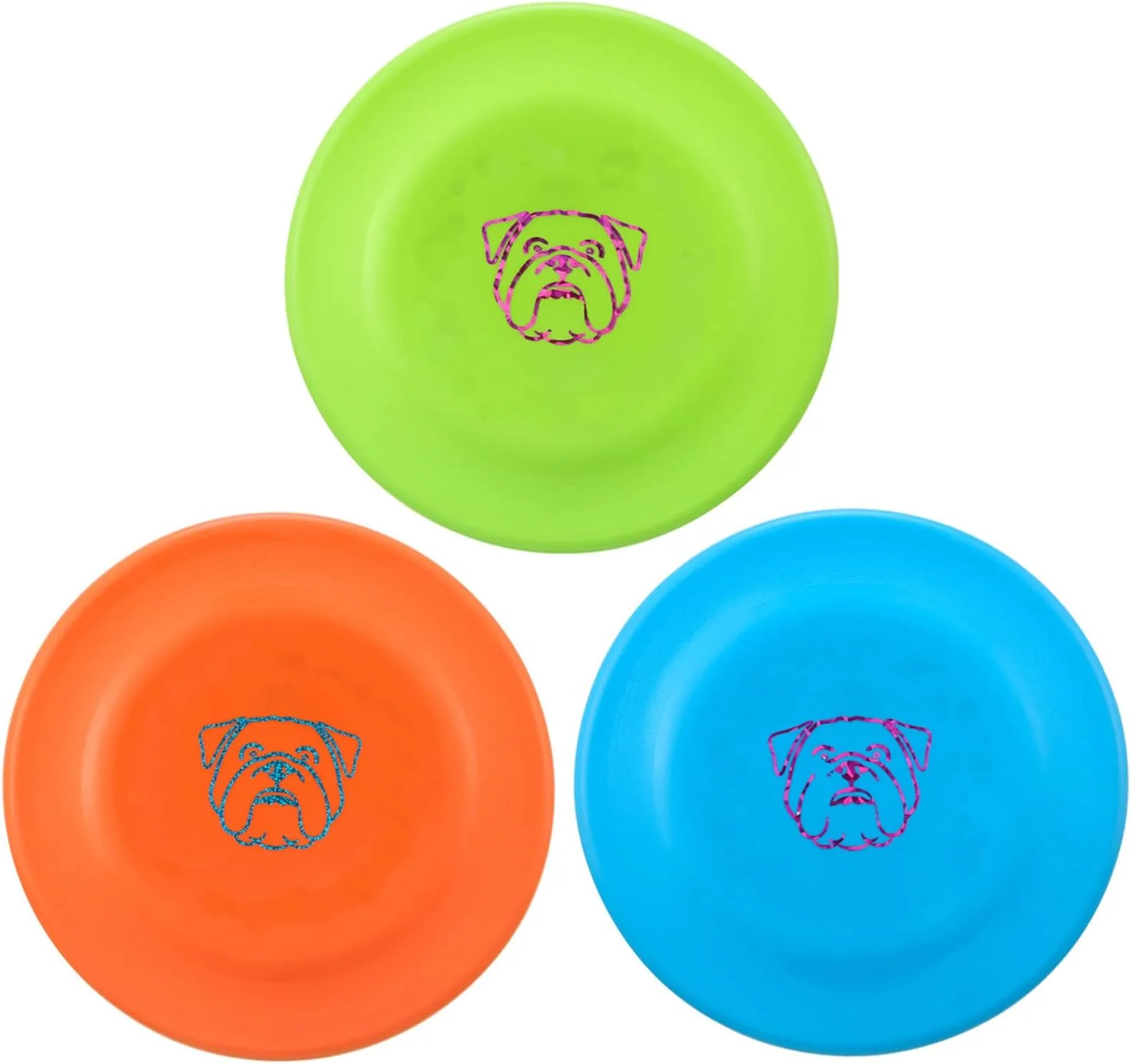 Premium Material Dog Flying Disc 3 Pcs Competition Dog Flyer Toy Soft Indestructible Rubber Lightweight Flying Discs Toy for Dogs – Floats On Water Gentle On Teeth and Gums Healthy