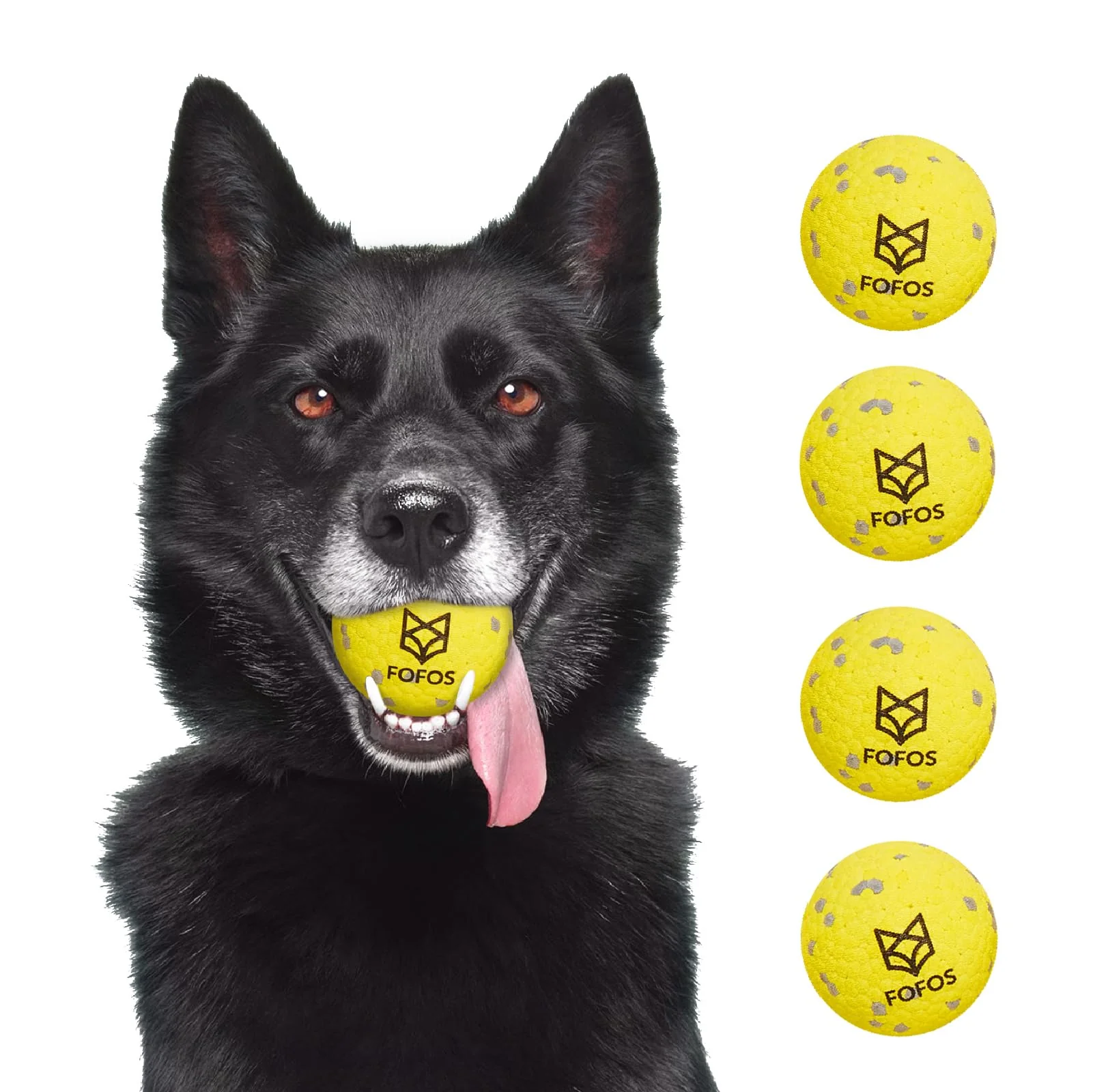 Professional FOFOS Dog Balls Chew Toys – 4 Pack 2.75-Inch for Aggressive Chewers Water Toy Fetch Organic