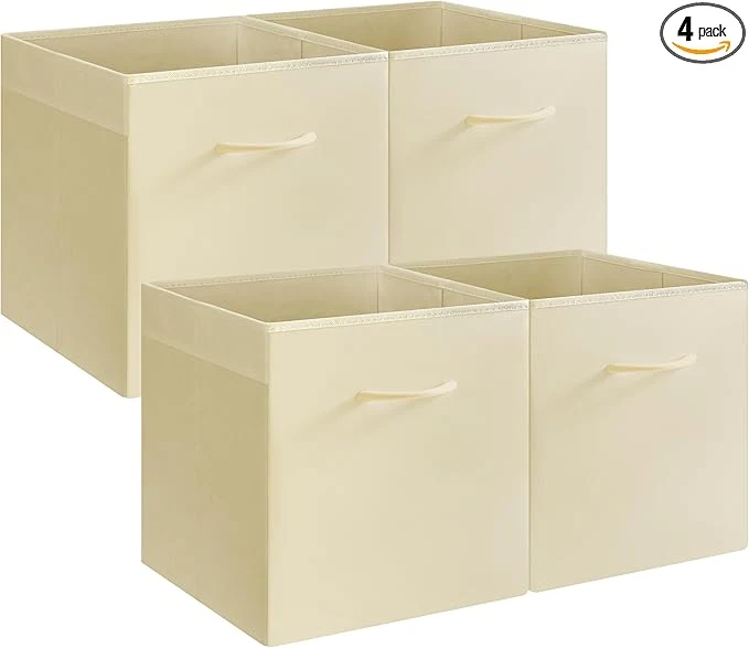 Sophisticated StorageWorks Beige Storage Cubes 13×13 Storage Cube Bins with Handle Cube Storage Organizer Bins for Shelves and Closet Collapsible Storage Bins 4-PackAbout ThisOverview Luxury