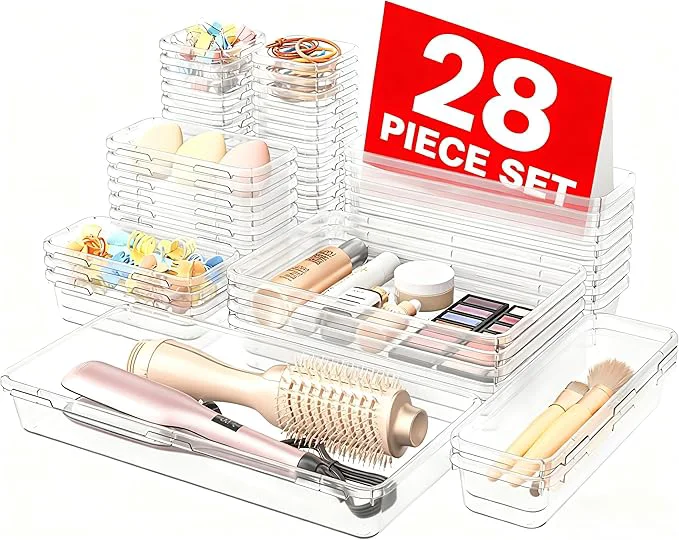 Convenient 【Military Grade】A-LuGei Drawer Organizer 【𝟱𝗦𝗶𝘇𝗲】 Makeup organizer 【Holds 177 Items】 Bathroom Organizers and Storage Organization and Storage Desk Drawer Organizer for Bathroom VanityAbout ThisOverview Detailed