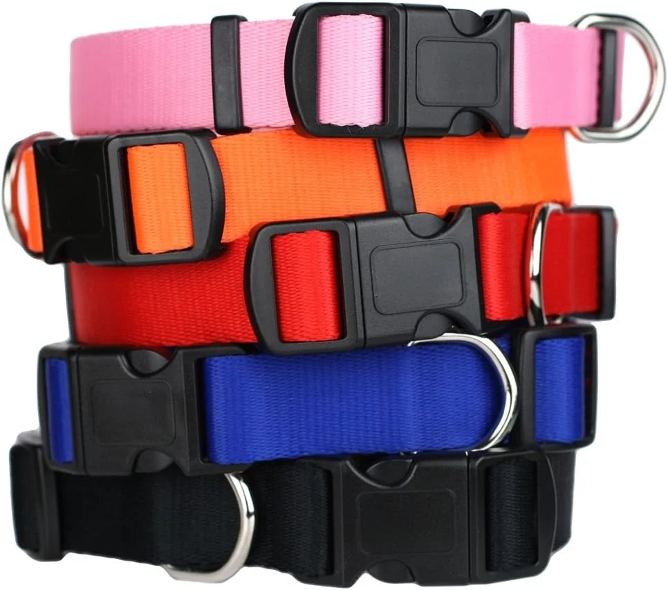 Top-Quality GoTags Dog Collars Durable Solid Nylon Dog Collars in 5 Color Options and 4 Adjustable Sizes for Puppy and Dogs Extra Small Small Medium or Large Fine Crafted