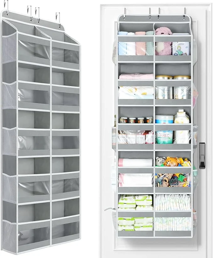 Premium Yecaye 5-Tier Over The Door Organizer Dual-Column 80lbs Load Over The Door Storage of 10 Compartments Heavy Duty Door Organizer Hanging for Bedroom Closet Dorm Bathroom Pantry Grey 1 PackAbout ThisOverview Traditional