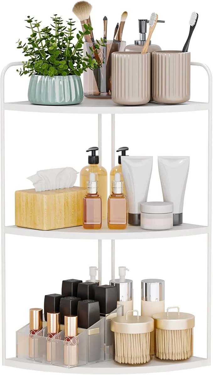 Specialty Bathroom Counter Organizer Countertop Organizer Vanity Organizers Bathroom Storage Bathroom Sink Caddy Counter Shelf Corner Counter Corner Shelves White About ThisOverview Original Design