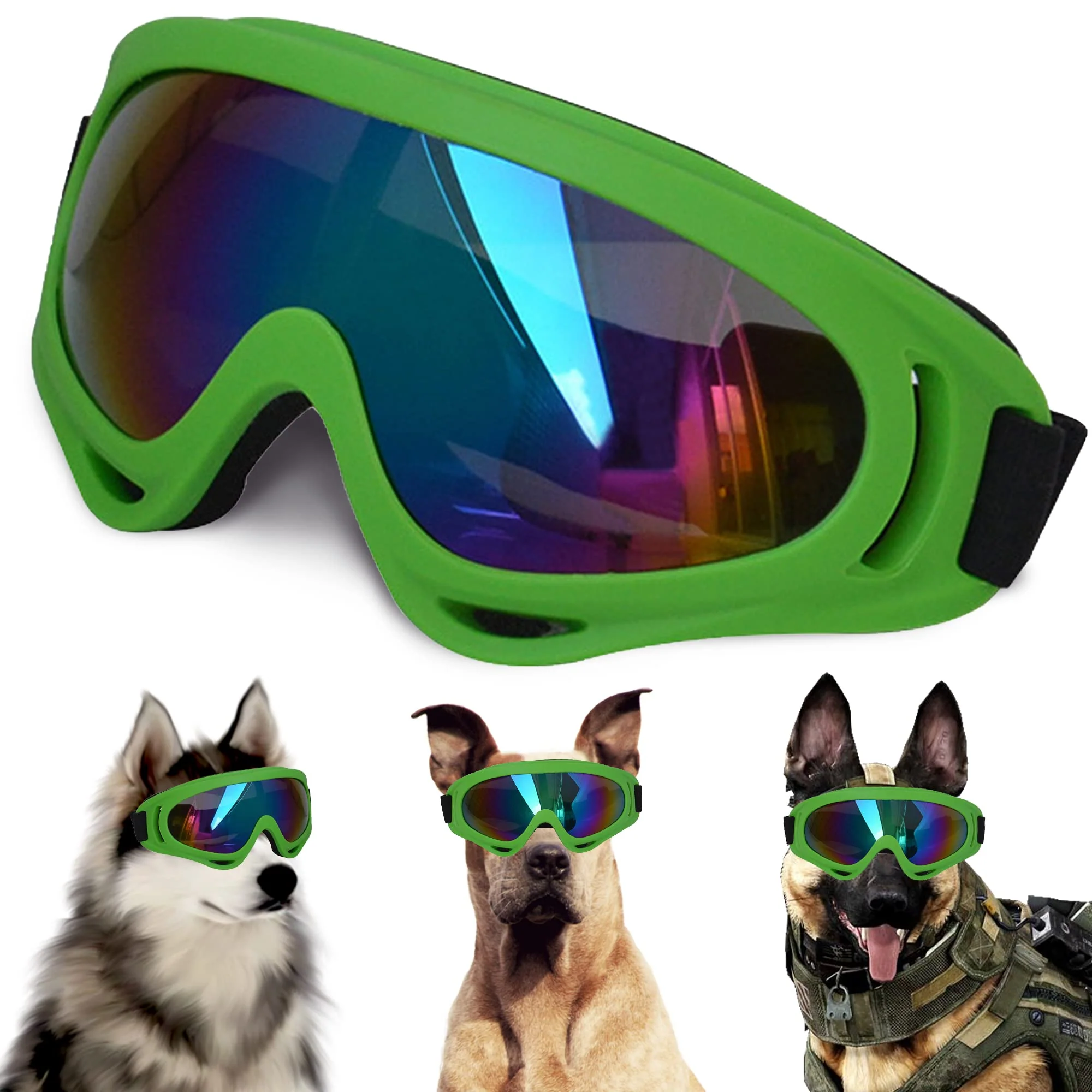 Exclusive NICERINC PET Large Dog Sunglasses With Adjustable Strap – UV Protection Windproof Practical