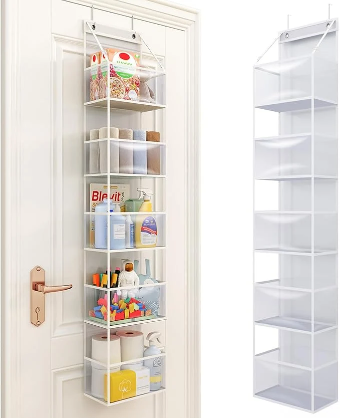 Innovative Fixwal 5-Shelf Over The Door Hanging Pantry Organizer Room Organizer with Clear Plastic Pockets 25lb Ultra Sturdy Large Capacity for Closet Bedroom Nursery Bathroom and SundriesAbout ThisOverview Comfortable
