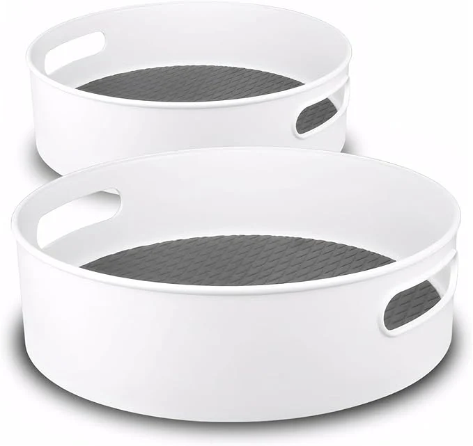 Prestigious Semlos 360° Rotating Lazy Susan Organizers 2 Packs 9 and 12 Turntable Spice Rack Organisers for Kitchen Organization and Storage Non-Slip Under Sink Organizer for Bathroom Pantry CupboardAbout ThisOverview Easy-to-Use