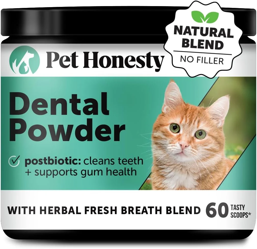 Pure Cat Breath Freshener Dental Powder for Teeth Cleaning Plaque Off Dental Care for Cats Tartar Remover for Teeth with Natural Herbal Blend 60 Day Supply Reliable