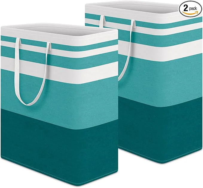 Authentic HomeHacks 2-Pack Large Laundry Basket Waterproof standing Laundry Hamper Collapsible Tall Clothes Hamper with Extended Handles for Clothes Toys in the Dorm and Family Green 125L About ThisOverview First-Class