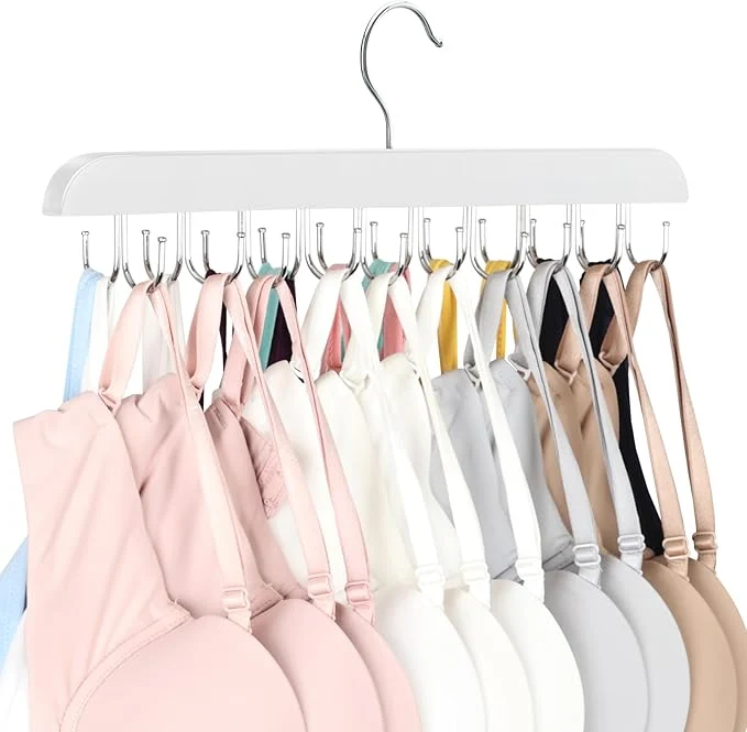 Reusable Bra Hanger for Closet Tank Top Hanger 20 Hooks Capacity Foldable Wood Space Saving Hangers Closet Organizers and Storage for Dorm Apartment for Tank Top Bra Scarf etc.About ThisOverview Smooth