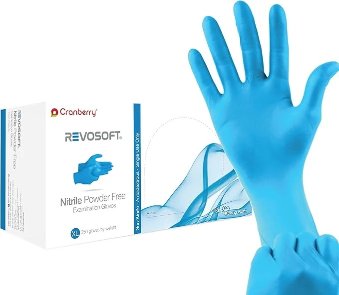 Detailed Cranberry CR3275 RevoSoft Nitrile Powder Exam Gloves Disposable 2.8 mil Trusted