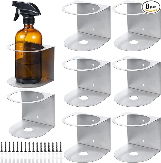 Healthy Gerrii 8 Pcs Spray Bottle Holder Wall Mount Bottle Organizer Spray Can Holder Organizer for Garage and Workspace Stainless Steel Easy Install Craft Workspace Paint Rack with Hardware Gray About ThisOverview Professional