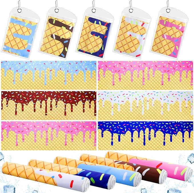 Organic Breling 10 Set Baseball Cream Drip Cooling Towels with Bags 40 x12 Ice Cooling Towels Microfiber Sweat Sport Rags Absorbent Chilly Washcloth for Hot Weather Workout Yoga Gym Coach Sport Party FavorsAbout ThisOverview Outstanding