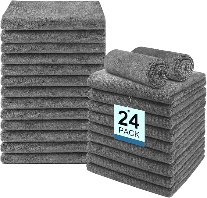 Powerful 24 Pack Gym Towels Set – Highly Absorbent and Quick Drying Microfiber Salon Towels Premium Hand Cloths for Bathroom Gym Shower Hotel and Spa – 16×27 inch Grey About ThisOverview Trusted
