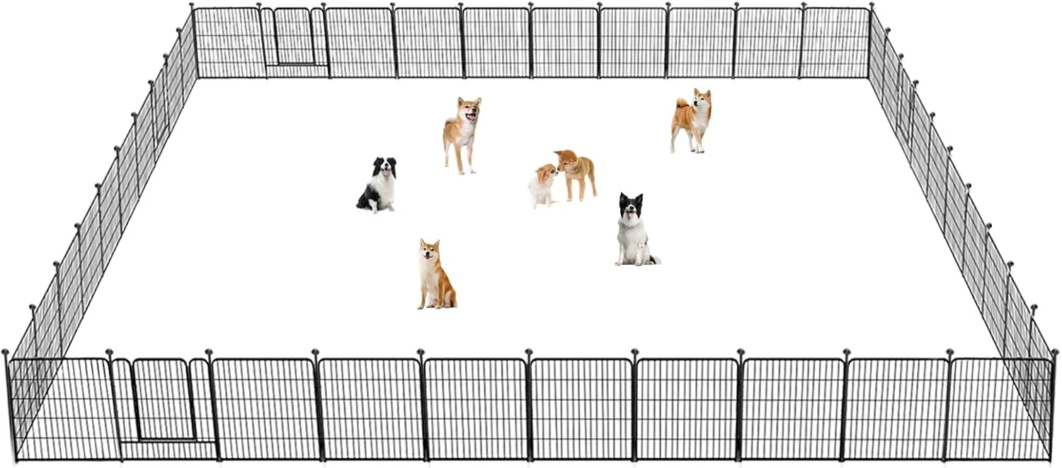 Convenient Dog Playpen 32 inch 40 Panels Indoor Outdoor Dog Pen for Medium Small Dogs Heavy Duty Metal Dog Fence Outdoor for Yard Puppy Playpen with Door Portable Pet Fence for RV Camping Yard Excellent