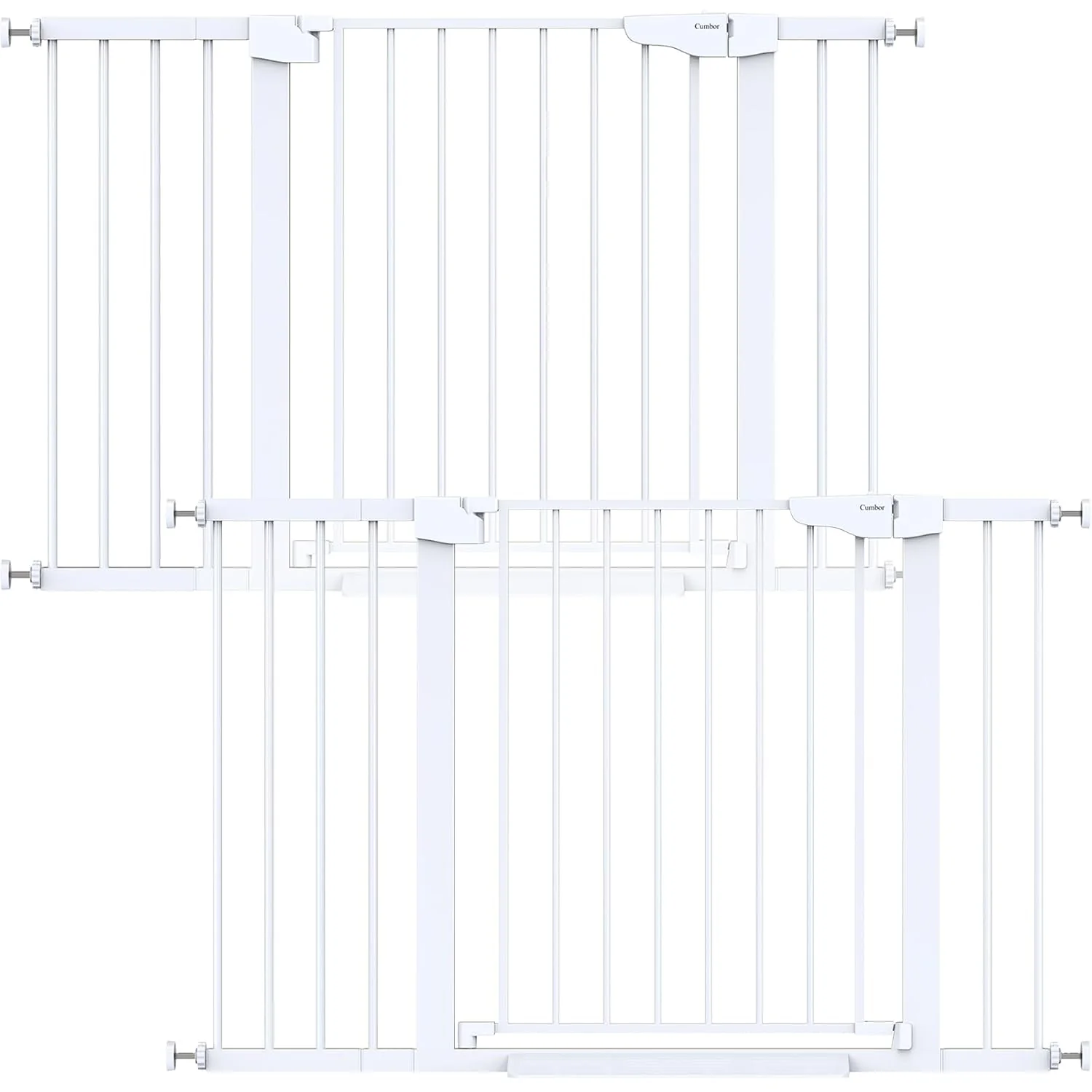 Fast Cumbor 2 Pack 29.7 -48 Baby Gate for Stairs Mom’s Choice Awards Winner-Dog Gate for Doorways Pressure Mounted Auto-Close Pet Gates for Dogs Indoor Safety Child Gate with Easy Walk Thru Door White Practical
