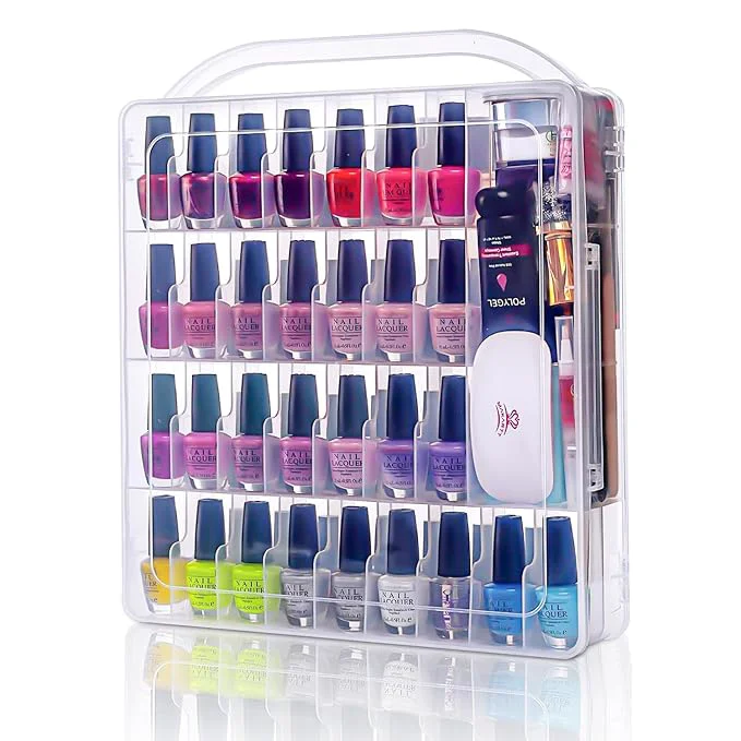 Selected Makartt Gel Nail Polish Organizer Clear Storage Case Holder for 60 Bottles Large Compartment Space-Saving Travel Carry Colors Display Next-Generation