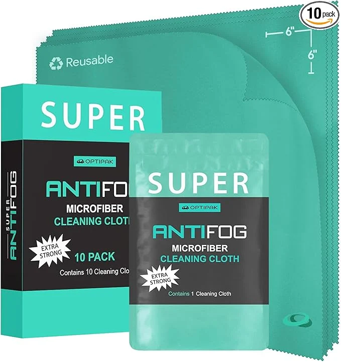 Contemporary Anti Fog Microfiber Cleaning Cloth for Glasses Individually Wrapped Microfiber Lens Cleaning Cloth for Eyeglasses Lenses Binoculars Face Shields Ski Masks or Swim Goggles 10 Count About This High-Quality