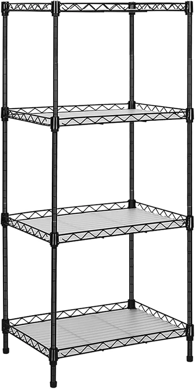 High-End 4-Tier Wire Shelving – Black – Heavy Duty Shelf – Kitchen Storage Shelves Wire Shelving Unit with Baskets Storage Rack Corner Shelf Shelving Adjustable Storage Shelf 11.8 D x 15.7 W x 47 HAbout ThisOverview Superior