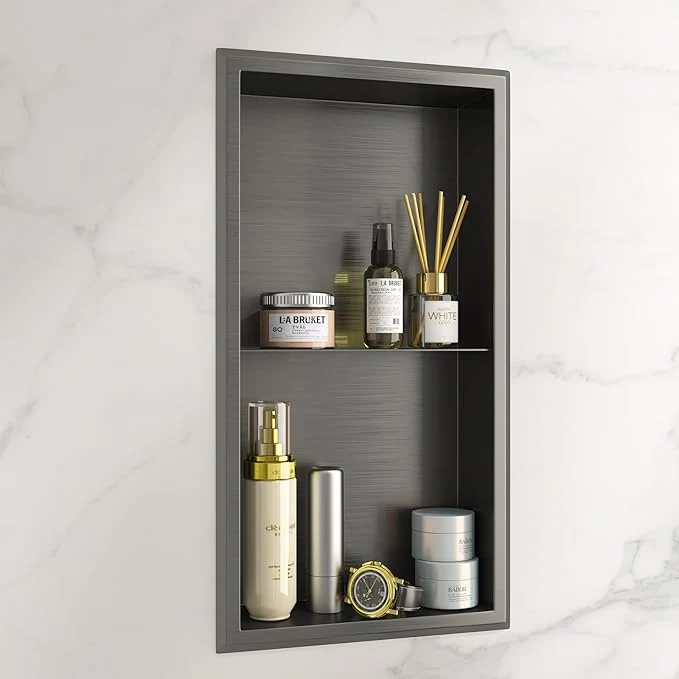 User-Friendly Shower Niche 12 x 24 Black Stainless Steel Niches No Tile Needed Two-Tier Wall Niches Recessed Shower Shelf Bathroom Niche for StorageAbout ThisOverview Artisan