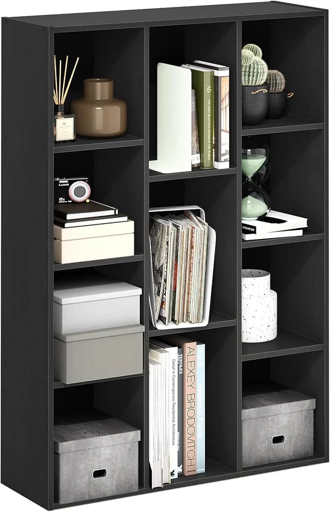 Durable Furinno LUDER Book Shelf 11-Cube Bookshelf Reversible Bookcase 9.4 x 29.1 x 41.7 for Living Room Bedroom Home Office BlackwoodAbout ThisOverview Reusable