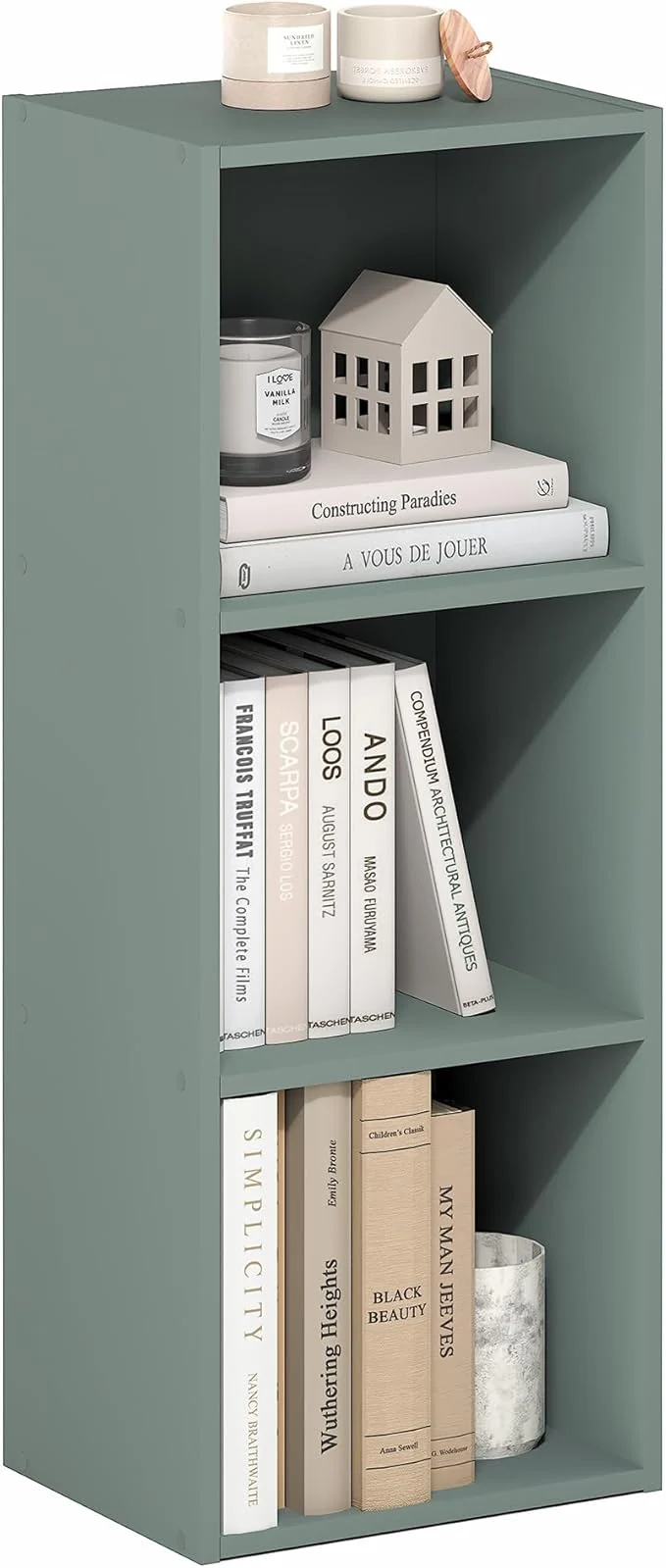 Outstanding Furinno LUDER Book Shelf 3-Cube Bookshelf Bookcase 9.3 x 12 x 31.5 for Living Room Bedroom Home Office Sage GreenAbout ThisOverview Excellent