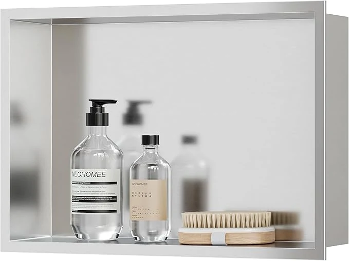 Versatile Neodrain Shower Niche Bathroom Shelf Inner Size 18 X 12 Brushed Stainless Steel Bathroom Wall Niche Cubby No Tiled Recessed Stainless Shelf for StorageAbout ThisOverview Carefully Designed