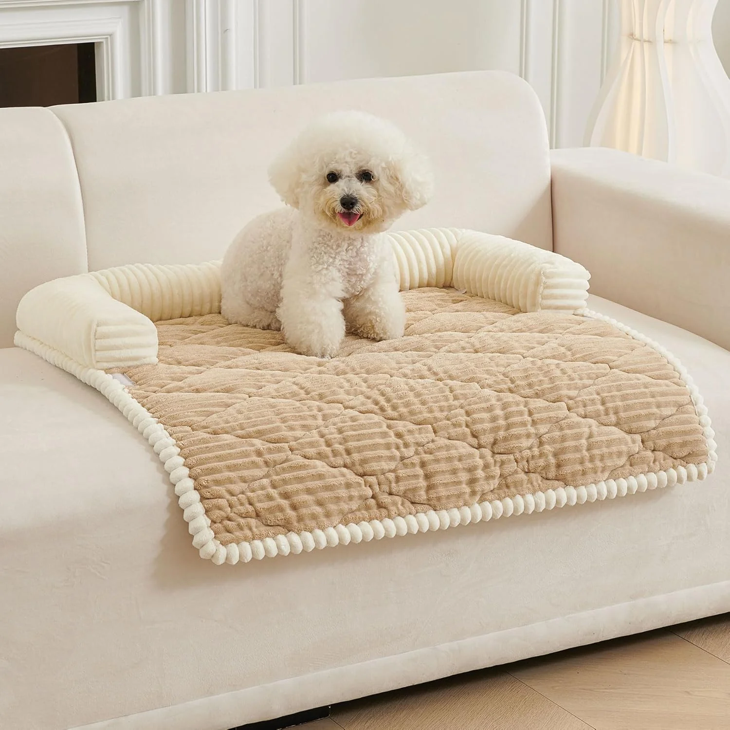 Premium HAOMAIJIA Dog Couch Bed for Medium Dogs Non Slip Pet Couch Covers for Sofa Thick Soft Washable Dog Couch Cover Protector All Seasons Universal Dogs and Cats Bed Mat Khaki Medium Exclusive