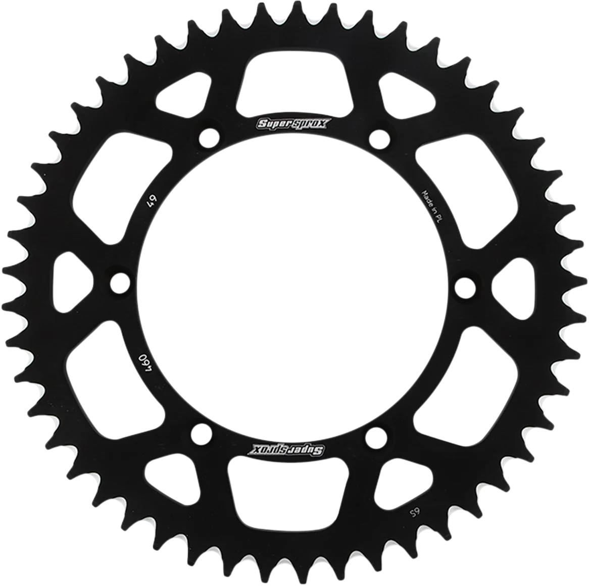 Breathable SUPERSPROX Rear Sprocket – Black – Kawasaki Suzuki – 49 Tooth RAL-460-49-BLK High-End