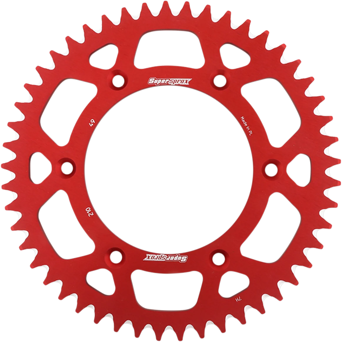 High-End SUPERSPROX Rear Sprocket – Red – Honda – 49 Tooth RAL-210-49-RED Recyclable
