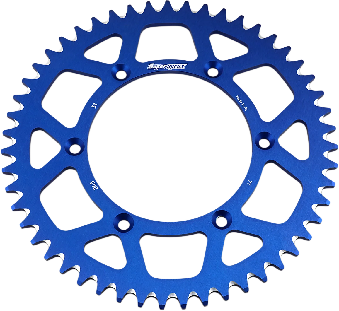 Crafted SUPERSPROX Rear Sprocket – Blue – Yamaha – 51 Tooth RAL-245-51-BLU Selected