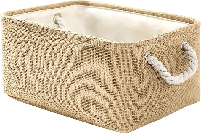 Proven TheWarmHome Decorative Basket Rectangular Fabric Storage Bin Organizer Basket with Handles for Clothes Storage Beige Medium-1Pack 13.8L 9.8W 6.7H About ThisOverview Professional