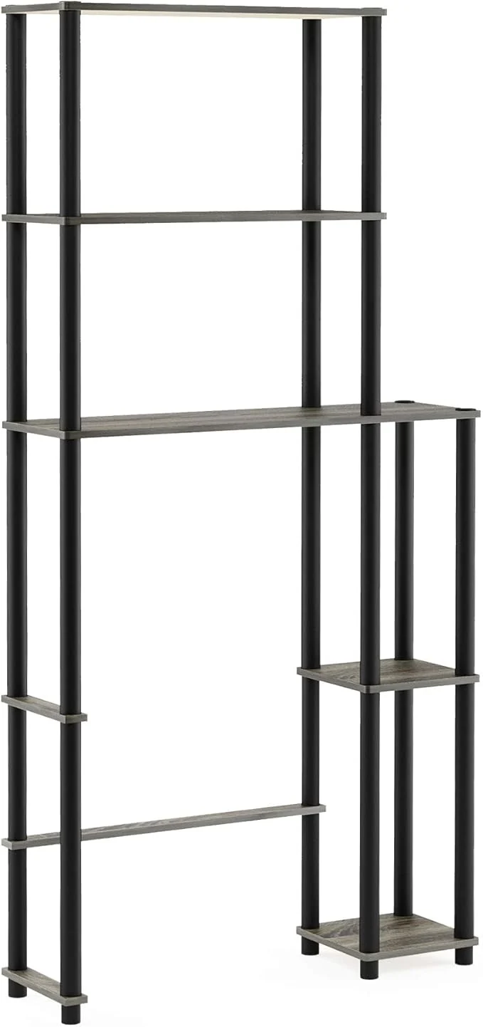 Versatile Furinno Turn-N-Tube Over The Toilet Storage 5 Shelves Bathroom Organizer Space Saver Rack French Oak Grey BlackAbout ThisOverview First-Class