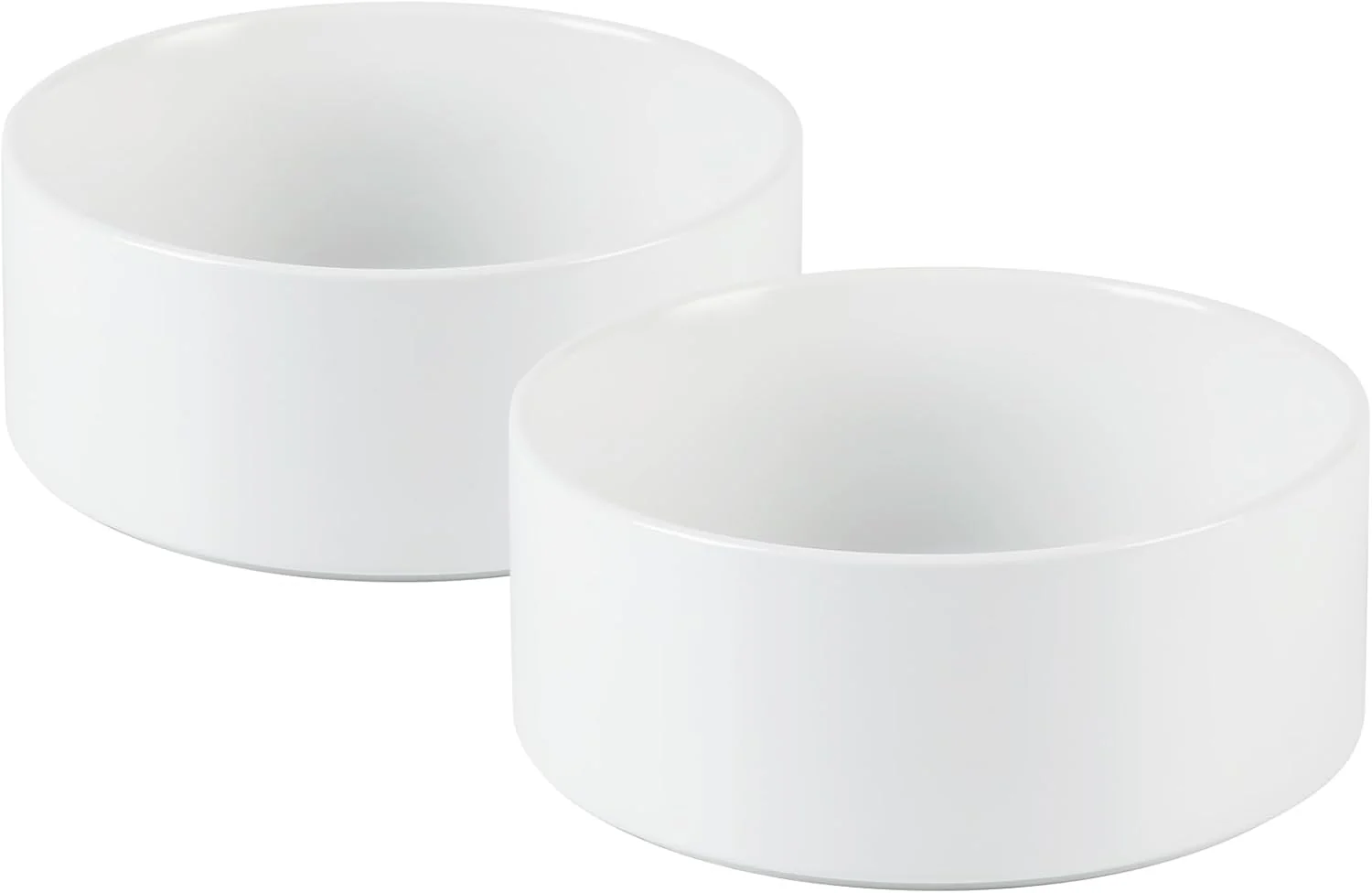 Detailed Ceramic 5.1inch Set of 2 Dog and Cat Bowls Food and Water Feeder for Small Breed Dogs Kitty Cats 2pcs Dog Cat Dishes 2 Bowls White Consistent