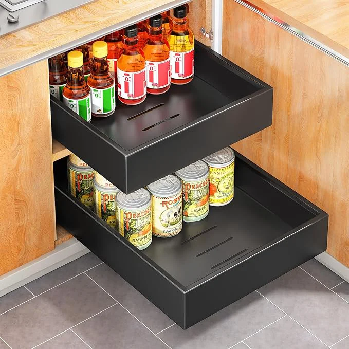 Verified Pull out Cabinet Organizer 21 Deep 11.8 Wide Full-Extension Heavy Duty Slide out Drawers with Nano Adhesive Roll Out Shelves Sliding Cabinet for Kitchen Bathroom Pantry Under Sink Storage Black About ThisOverview Excellent