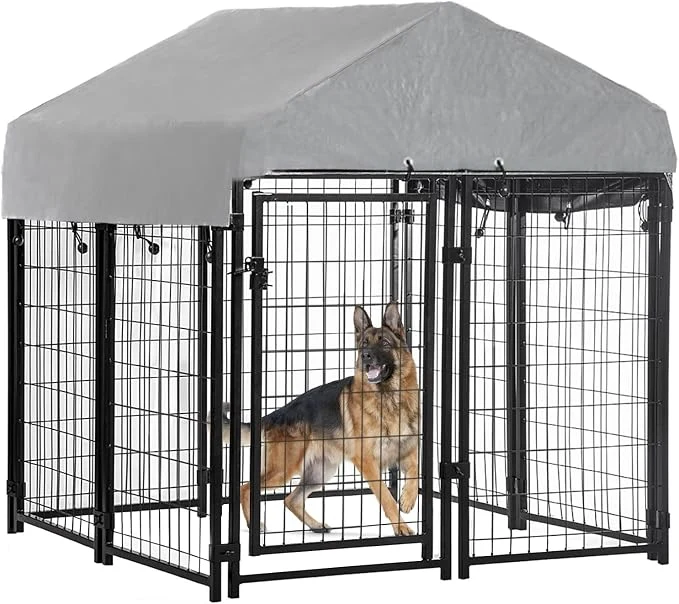 Carefully Designed Welded Wire Dog Kennel Heavy Duty Playpen Included a Roof Water-Resistant Proven