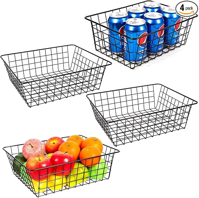 Optimized Pantry Baskets Pantry Organization and Storage 4 Pack Large Wire Baskets for Organizing Pantry Storage Bins Metal Wall Hanging BasketAbout ThisOverview Prestigious