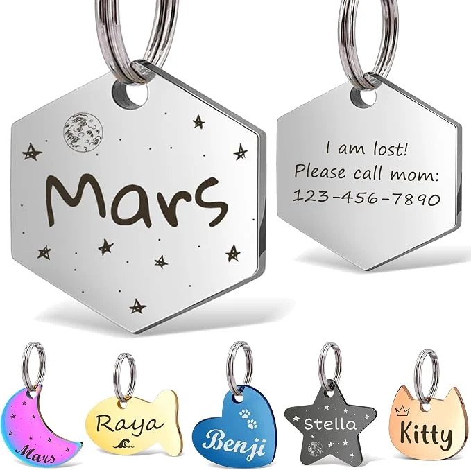 Trendy Anavia Small Size Dog Cat ID Tags Small XS Personalized Color Plated Stainless Authentic