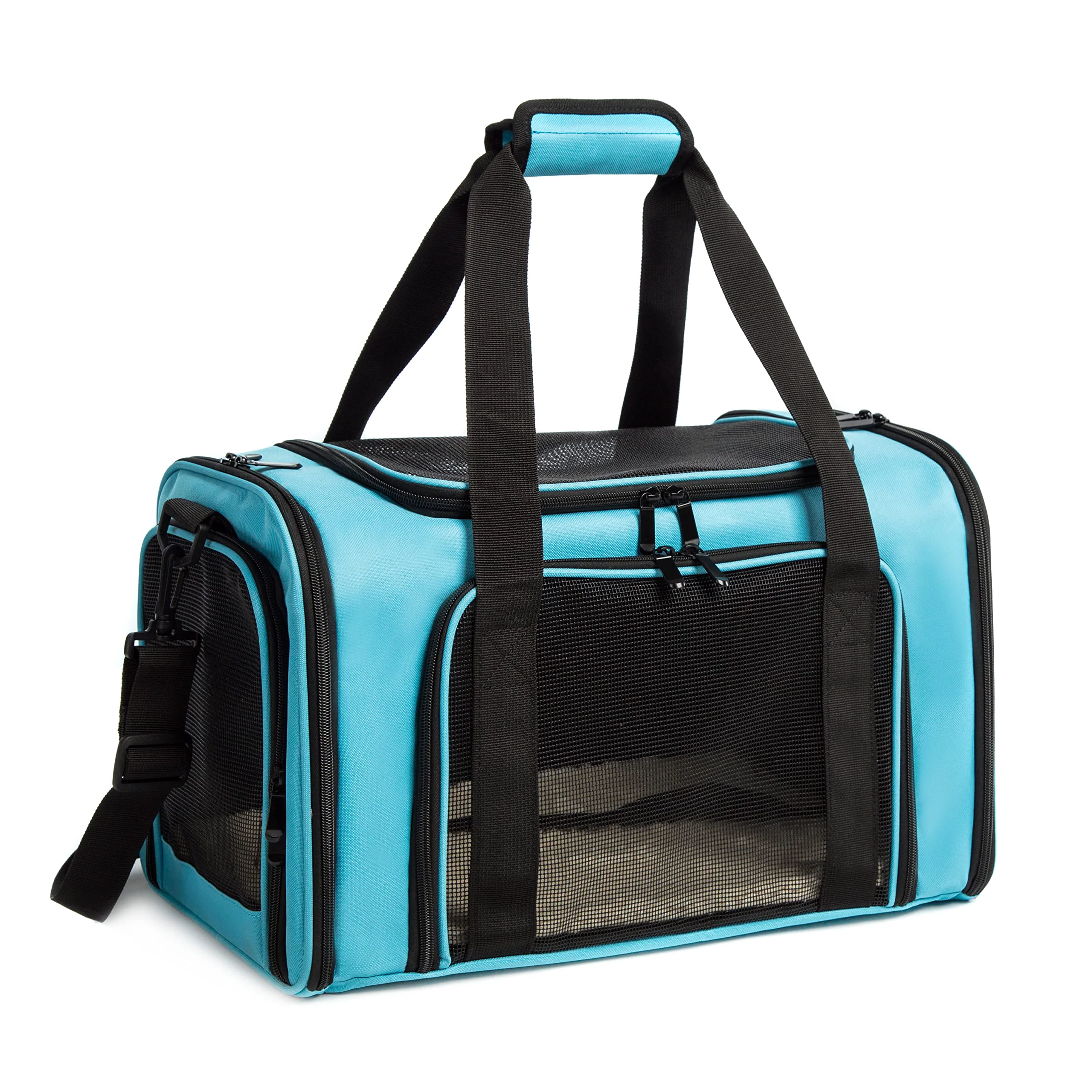 Elite ROSEBB Cat Carrier Dog Carrier – Airline- Soft Sided Carrier Medium Blue High-Performance
