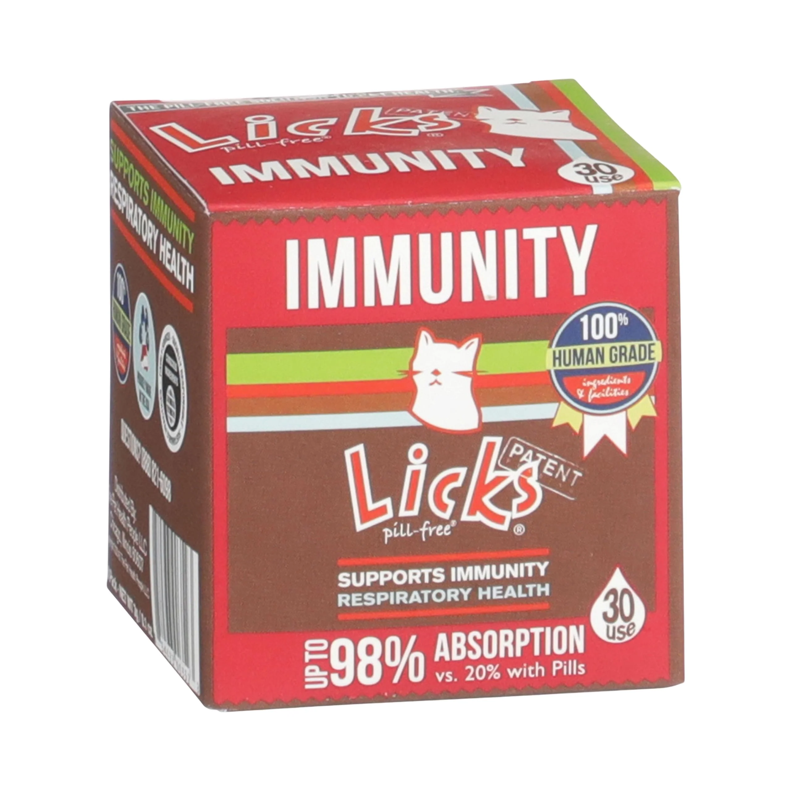 Traditional Licks Pill Cat Immunity – Immune Respiratory Support Gel Packets 30 Uses Lightweight