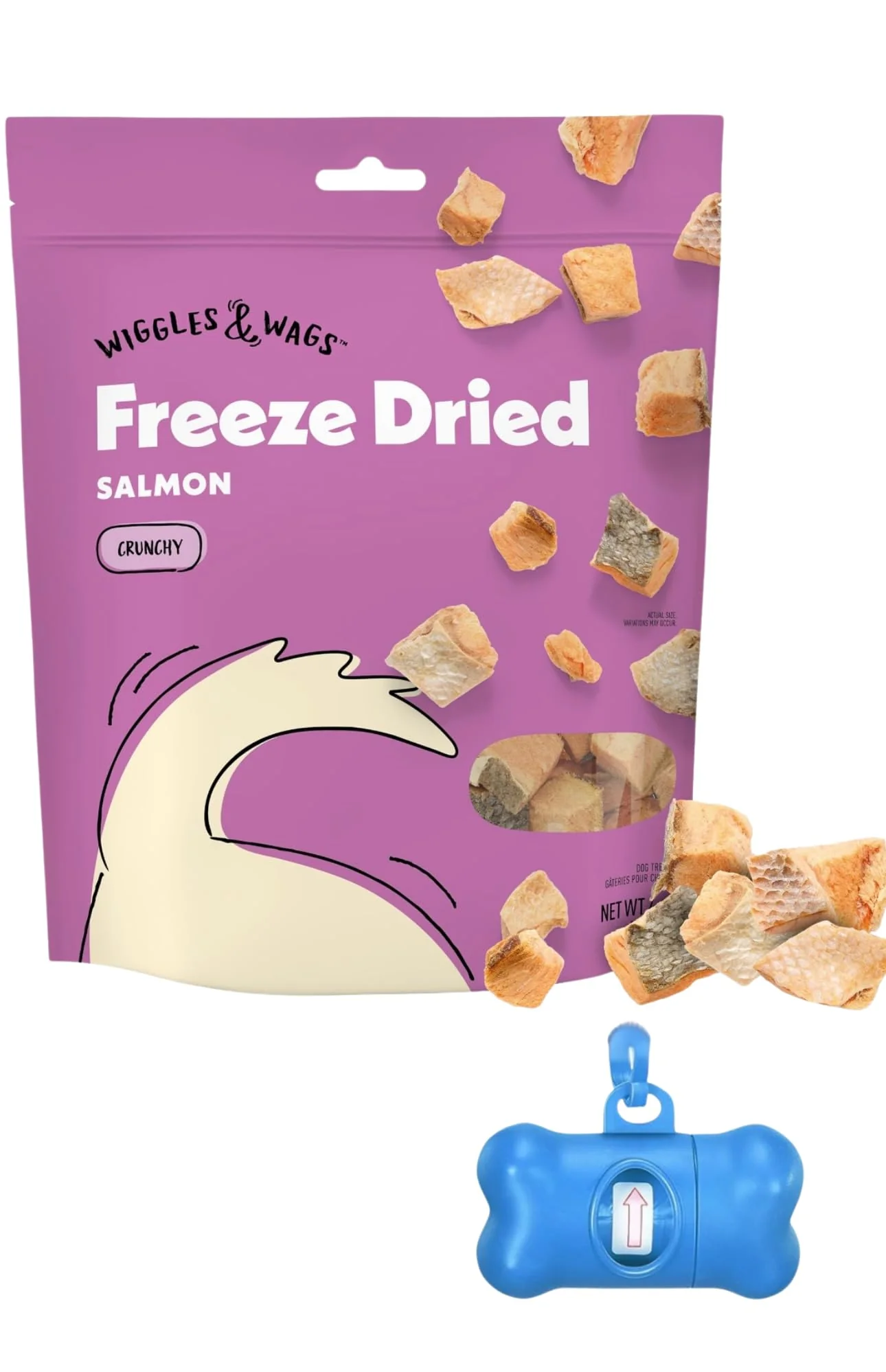 Efficient Wiggles Wags ze-Dried Salmon Dog Treats – 4 oz Bone-Shaped Waste Bag Dispenser Roll Excellent